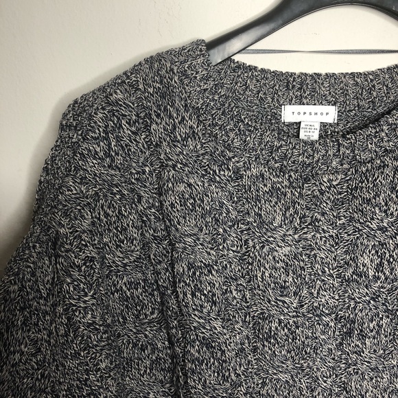 TOPSHOP Crop Batwing Sleeve cable Sweater - Picture 4 of 5